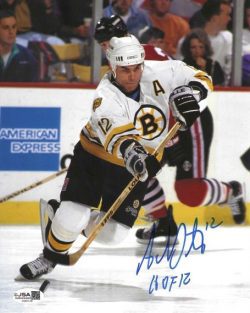 Autographed ADAM OATES "HOF 12" 8X10 Boston Bruins Photo JSA