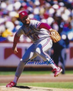 AUTOGRAPHED TOM NIEDENFUER 8x10 St. Louis Cardinals photo