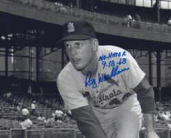 AUTOGRAPHED RAY WASHBURN "9/18/68" 8x10 St. Louis Cardinals photo