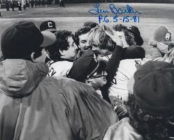 AUTOGRAPHED LEN BARKER "PG 5/15/81" 8x10 Cleveland Indians Photo