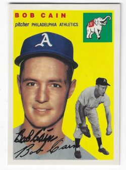 Autographed 1954 Topps Archives BOB CAIN Philadelphia A's Card