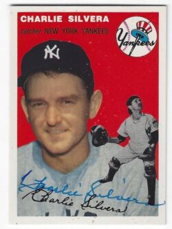Autographed CHARLIE SILVERA New York Yankees 1954 Topps Archives Card