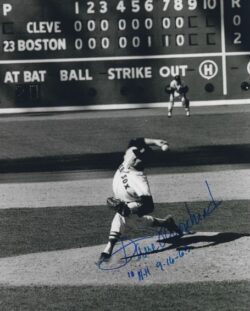 AUTOGRAPHED DAVE MOREHEAD "N/H 9/16/65" 8X10 Boston Red Sox photo