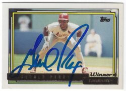 Autographed GERALD PERRY St. Louis Cardinals 1992 Topps Card