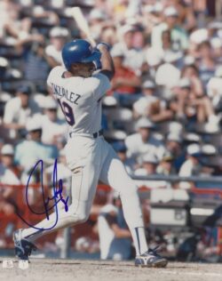 AUTOGRAPHED JUAN GONZALEZ 8x10 Texas Rangers Photo