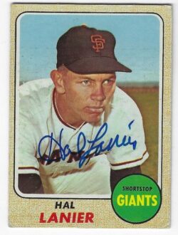 Autographed HAL LANIER San Francisco Giants 1968 Topps Card