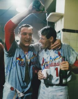 AUTOGRAPHED PHIL GAGLIANO and ED BRESSOUD 8x10 St. Louis Cardinals photo