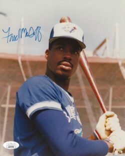 Autographed FRED MCGRIFF 8X10 Toronto Blue Jays Photo JSA