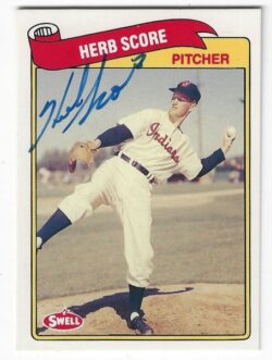 Autographed HERB SCORE Cleveland Indians 1989 Swell Baseball Greats card