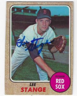 Autographed LEE STANGE Boston Red Sox 1968 Topps Card