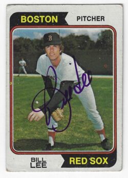 Autographed BILL LEE Boston Red Sox 1974 Topps Card