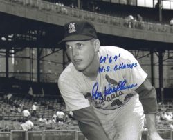 AUTOGRAPHED RAY WASHBURN "64,67 WS Champs" 8x10 St. Louis Cardinals photo