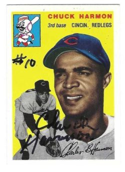 Autographed CHUCK HARMON Cincinnati Reds 1954 Topps Archives Card