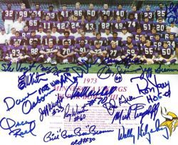 Autographed 1973 Vikings Team 8X10 photo 19 Signatures