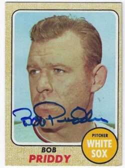 Autographed BOB PRIDDY Chicago White Sox 1968 Topps Card