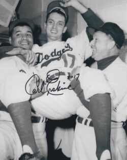 AUTOGRAPHED CARL ERSKINE 8x10 Brooklyn Dodgers photo