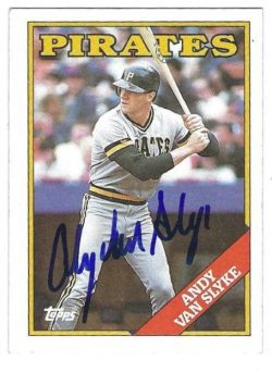 Autographed ANDY VAN SLYKE Pittsburgh Pirates 1988 Topps Card