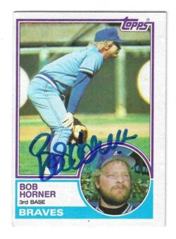 Autographed BOB HORNER Atlanta Braves 1983 Topps Card