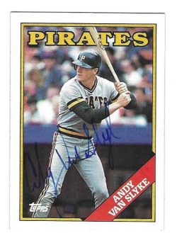 Autographed ANDY VAN SLYKE Pittsburgh Pirates 1988 Topps Card