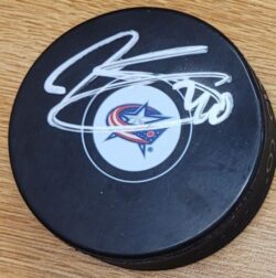 Autographed JARED BOLL Columbus Blue Jackets Hockey Puck