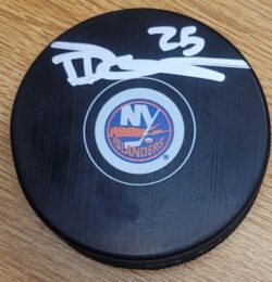 Autographed DEVON TOEWS New York Islanders Hockey Puck