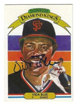 Autographed VIDA BLUE San Francisco Giants 1982 Donruss Diamond King