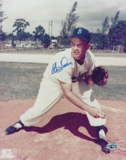 AUTOGRAPHED CLEM LABINE 8x10 Brooklyn Dodgers photo