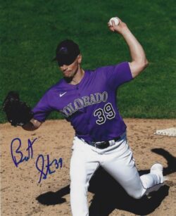 AUTOGRAPHED BRENT SUTER 8X10 Colorado Rockies Photo