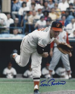 AUTOGRAPHED TOM PHOEBUS 8X10 Baltimore Orioles Photo
