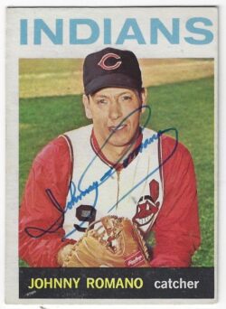 Autographed JOHNNY ROMANO Cleveland Indians 1964 Topps Card