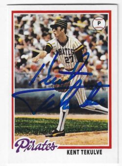 KENT TEKULVE Pittsburgh Pirates Autographed 2016 Topps Archive Card