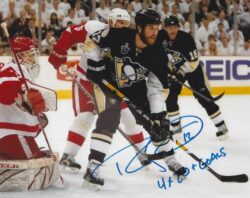 Autographed RYAN MALONE "4x 20 Plus Goals" 8x10 Pittsburgh Penguins Photo