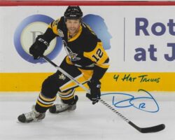 Autographed RYAN MALONE "4 Hat Tricks" 8x10 Pittsburgh Penguins Photo