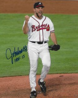 AUTOGRAPHED JOHN SMOLTZ "HOF 15" 8X10 Atlanta Braves photo