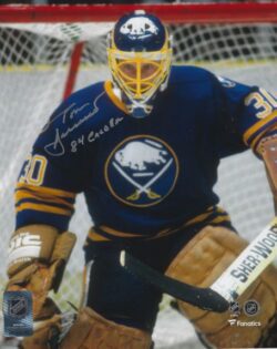 Autographed TOM BARRASSO "84 Calder" 8X10 Buffalo Sabres Photo