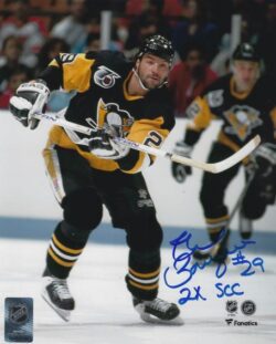 Autographed PHIL BOURQUE "2X SCC" 8x10 Pittsburgh Penguins Photo
