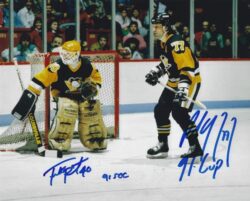 Autographed  FRANK PIETRANGELO and PAUL COFFEY 8X10 Pittsburgh Penguins Photo