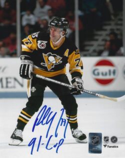 Autographed  PAUL COFFEY "91 Cup" 8X10 Pittsburgh Penguins Photo