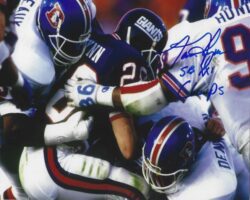 AUTOGRAPHED TOM FLYNN "SBXXI Champs" 8X10 New York Giants Photo