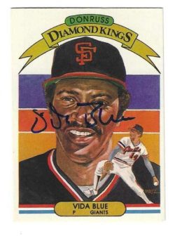 Autographed VIDA BLUE San Francisco Giants 1982 Donruss Diamond King