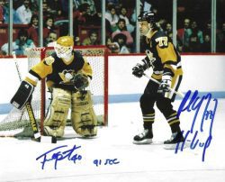 Autographed FRANK PIETRANGELO and PAUL COFFEY 8X10 Pittsburgh Penguins Photo