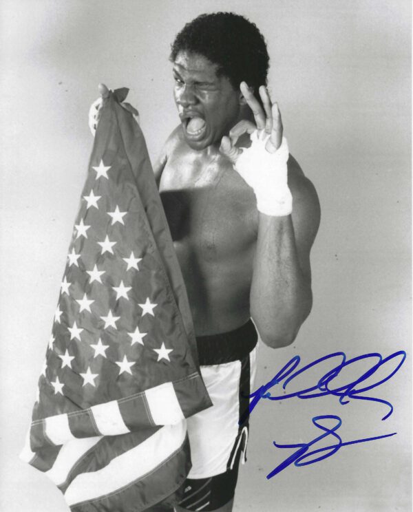 Autographed RIDDICK BOWE 8X10 Boxing photo