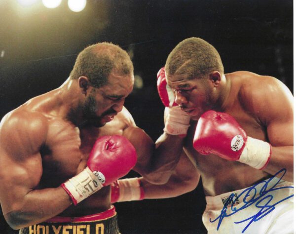 Autographed RIDDICK BOWE 8X10 Boxing photo
