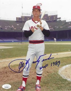 Autographed CARL YASTRZEMSKI "HOF 1989" 8X10 Boston Red Sox Photo JSA