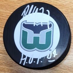 Autographed PAUL COFFEY "HOF 04" Hartford Whalers Hockey Puck