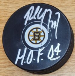 Autographed PAUL COFFEY "HOF 04" Boston Bruins Hockey Puck