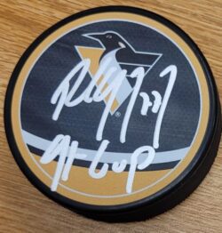 Autographed PAUL COFFEY "91 Cup" Pittsburgh Penguins Hockey Puck
