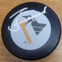 Autographed TOM BARRASSO Pittsburgh Penguins Hockey Puck