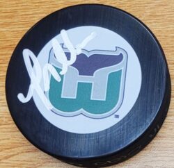 Autographed GREG MILLEN Hartford Whalers Hockey Puck