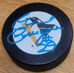 Autographed PHIL BOURQUE Pittsburgh Penguins Hockey Puck